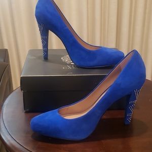 Vince Caputo Kaliope Suede Studded Heels sz9.5